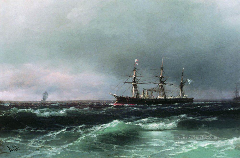 Schiff auf Meer 1870 Verspielt Ivan Aiwasowski russisch Ölgemälde